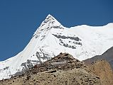 10 Chako 6704m Towers Above Tashi Lhakhang Gompa From Trail Near Phu 